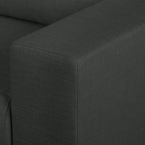 Sofa Eva I (3-Sitzer) Webstoff Anthrazit - Braun - Eiche