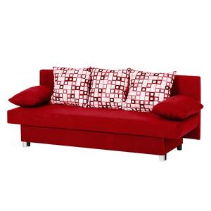 Sofa Fashion (mit Schlaffunktion) Microfaser Rot
