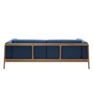 Sofa Fleek (3-Sitzer) Stoff Ever: Dunkelblau - Braun