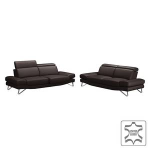 Sofa Finnley (3-Sitzer) Echtleder Mokka