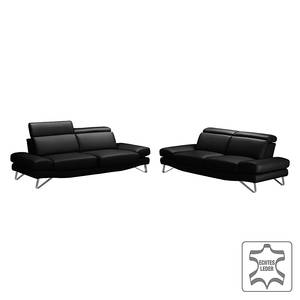 Sofa Finnley (3-Sitzer) Echtleder Echtleder - Schwarz