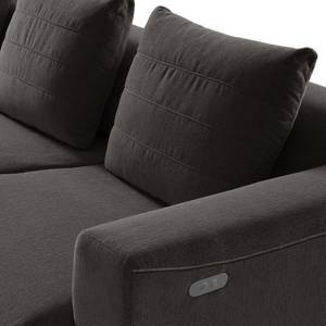 2,5-Sitzer Sofa FINNY Webstoff Saia: Schwarz-Braun - Sitztiefenverstellung