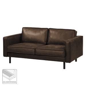 Canapé 2 places FORT DODGE Aspect cuir vieilli - Microfibre Yaka: Marron - Sans fonction couchage