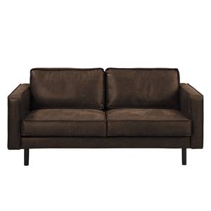 Canapé 2 places FORT DODGE Aspect cuir vieilli - Microfibre Yaka: Marron - Sans fonction couchage