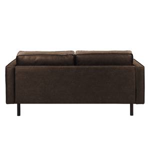 Canapé 2 places FORT DODGE Aspect cuir vieilli - Microfibre Yaka: Marron - Sans fonction couchage