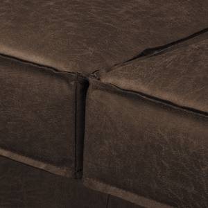 Canapé 2 places FORT DODGE Aspect cuir vieilli - Microfibre Yaka: Marron - Sans fonction couchage