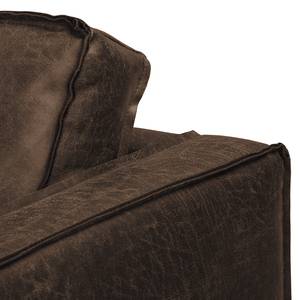 XL-fauteuil FORT DODGE antieke leerlook - Microvezel Yaka: Bruin
