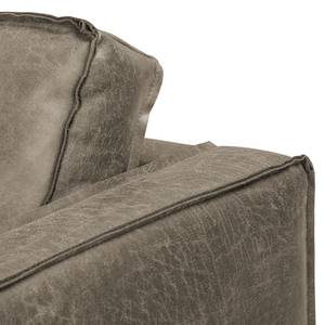 XL-fauteuil FORT DODGE antieke leerlook - Microvezel Yaka: Nootmuskaat