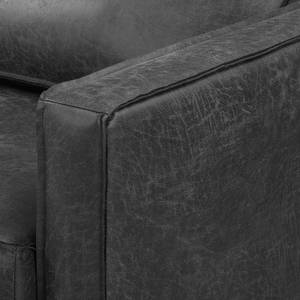 Fauteuil XL FORT DODGE Aspect cuir vieilli - Microfibre Yaka: Noir