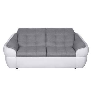 Sofa Gramat (2-Sitzer) Kunstleder/Strukturstoff Weiß/Grau