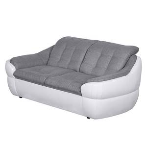 Sofa Gramat (2-Sitzer) Kunstleder/Strukturstoff Weiß/Grau