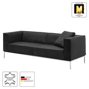 Canapé Greg (3 places) Cuir véritable - Anthracite - Sans coussin