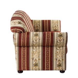 Sofa Henry II 2-Sitzer - Webstoff gestreift - Beige / Bordeaux