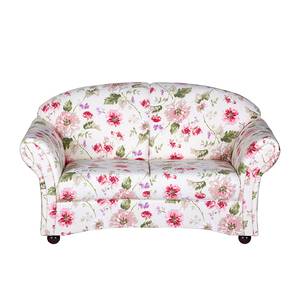 Sofa Henry Webstoff - Blucenmuster - Creme / Rot