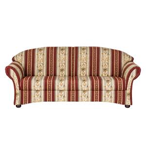 Canapé Henry (3 places) Tissu beige / bordeaux