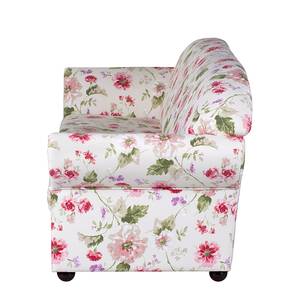 Sofa Henry (3-Sitzer) Webstoff Creme/Rot - Blumenmuster