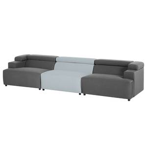 Sofa Hillier I (4-Sitzer) Webstoff - Anthrazit / Hellgrau