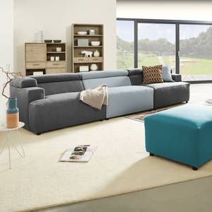 Sofa Hillier I (4-Sitzer) Webstoff - Anthrazit / Hellgrau