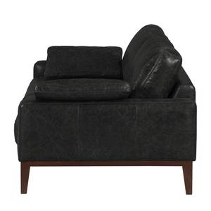 2-Sitzer Sofa HORLEY Echtleder Cerys: Schwarz