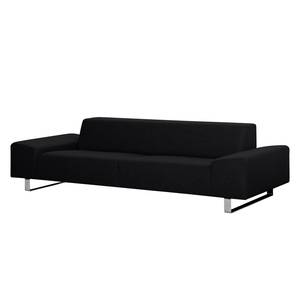 Sofa Kato (3-Sitzer) Webstoff Stoff Felia II: Schwarz