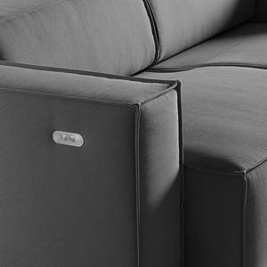 2-Sitzer Sofa KINX Samt - Webstoff Osta: Anthrazit - Sitztiefenverstellung