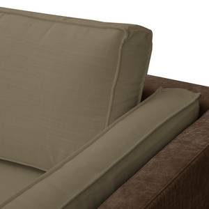 Sofa Kofi (3-Sitzer) Antiklederlook / Webstoff - Braun / Taupe