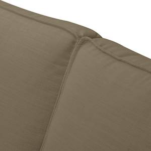 Canapé Kofi (3 places) Aspect cuir antique - Tissu - Marron / Taupe