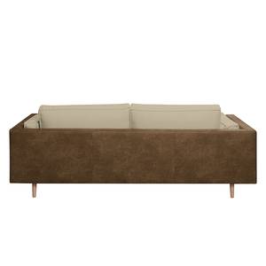 Sofa Kofi (3-Sitzer) Antiklederlook / Webstoff - Camel / Beige