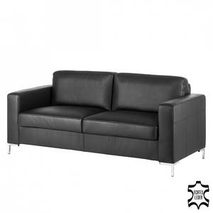 Sofa Lampone (3-Sitzer) Echtleder Schwarz - Schwarz