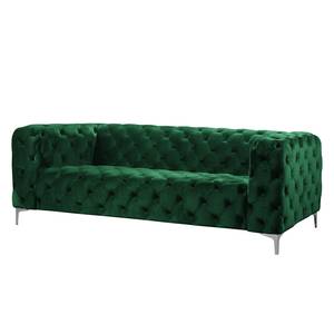 Sofa Leominster (3-Sitzer) Samt - Dunkelgrün - Dunkelgrün