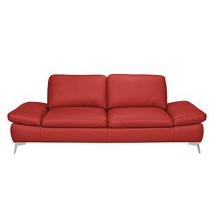 Sofa Levy (2,5-Sitzer) Echtleder Echtleder - Karminrot