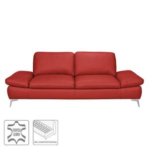 Sofa Levy (2,5-Sitzer) Echtleder Echtleder - Karminrot