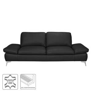 Sofa Levy (3-Sitzer) Echtleder Echtleder - Schwarz