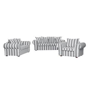 Sofa Colmar (2-Sitzer) Webstoff Grau gestreift - Grau