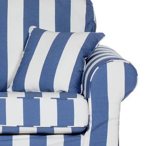 Sofa Louanne (3-Sitzer) Webstoff Blau gestreift