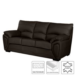 Sofa Luzzi (3-Sitzer) Echtleder Echtleder - Dunkelbraun