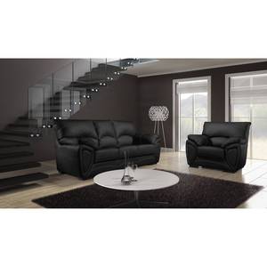 Sofa Luzzi (3-Sitzer) Echtleder Echtleder - Schwarz