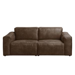 2-Sitzer Sofa LORALAI Microfaser Pina: Dunkelbraun