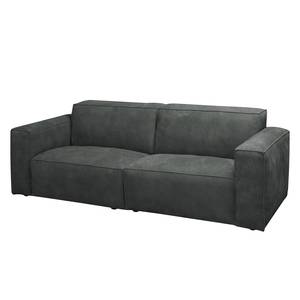 2-Sitzer Sofa LORALAI Echtleder Kena: Anthrazit