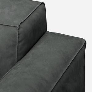 2-Sitzer Sofa LORALAI Echtleder Kena: Anthrazit