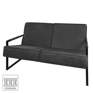 Sofa Manchester IV (2-Sitzer) Antiklederlook - Dunkelgrau