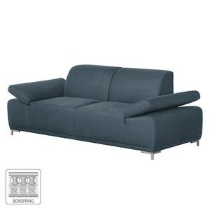 Boxspring-Sofa Maradi (3-Sitzer) Microfaser - Marineblau