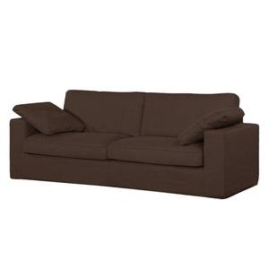 Sofa Moore (3-Sitzer) Webstoff Stoff Dara: Braun