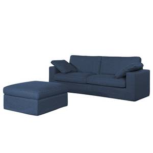 Sofa Moore (3-Sitzer) Webstoff Stoff Valura: Blau