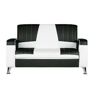 Sofa Nixa (2-Sitzer) Kunstleder Weiß/Schwarz