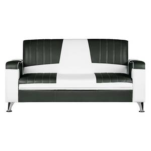 Sofa Nixa (3-Sitzer) Kunstleder Weiß/Schwarz