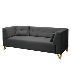 Sofa Ongar I (2-Sitzer) Webstoff Anthrazit - Mit Hocker