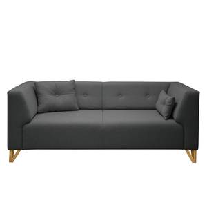 Sofa Ongar I (2-Sitzer) Webstoff Anthrazit - Mit Hocker