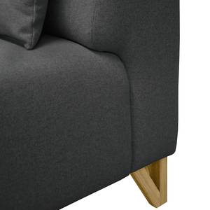 Sofa Ongar I (2-Sitzer) Webstoff Anthrazit - Mit Hocker