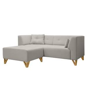 Sofa Ongar I (2-Sitzer) Webstoff Granit - Mit Hocker